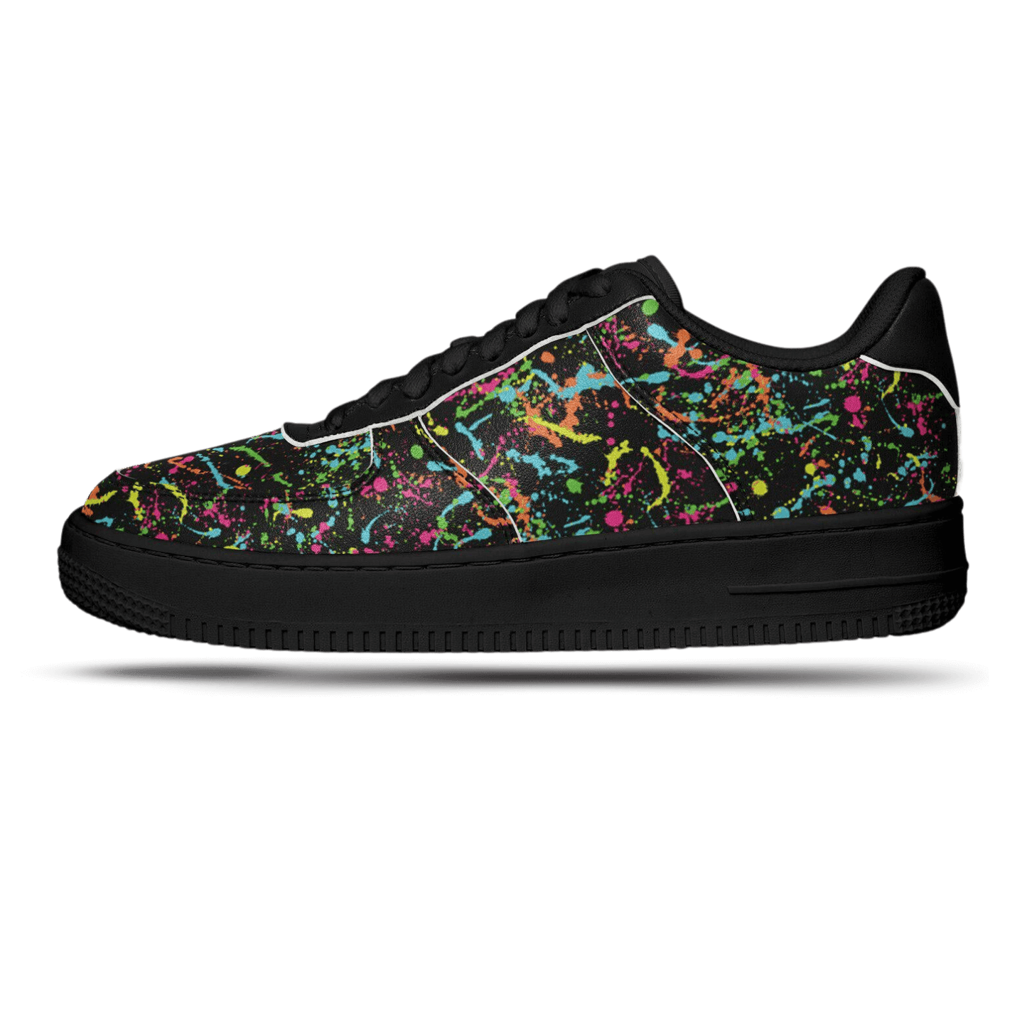 The painter black sneakers.