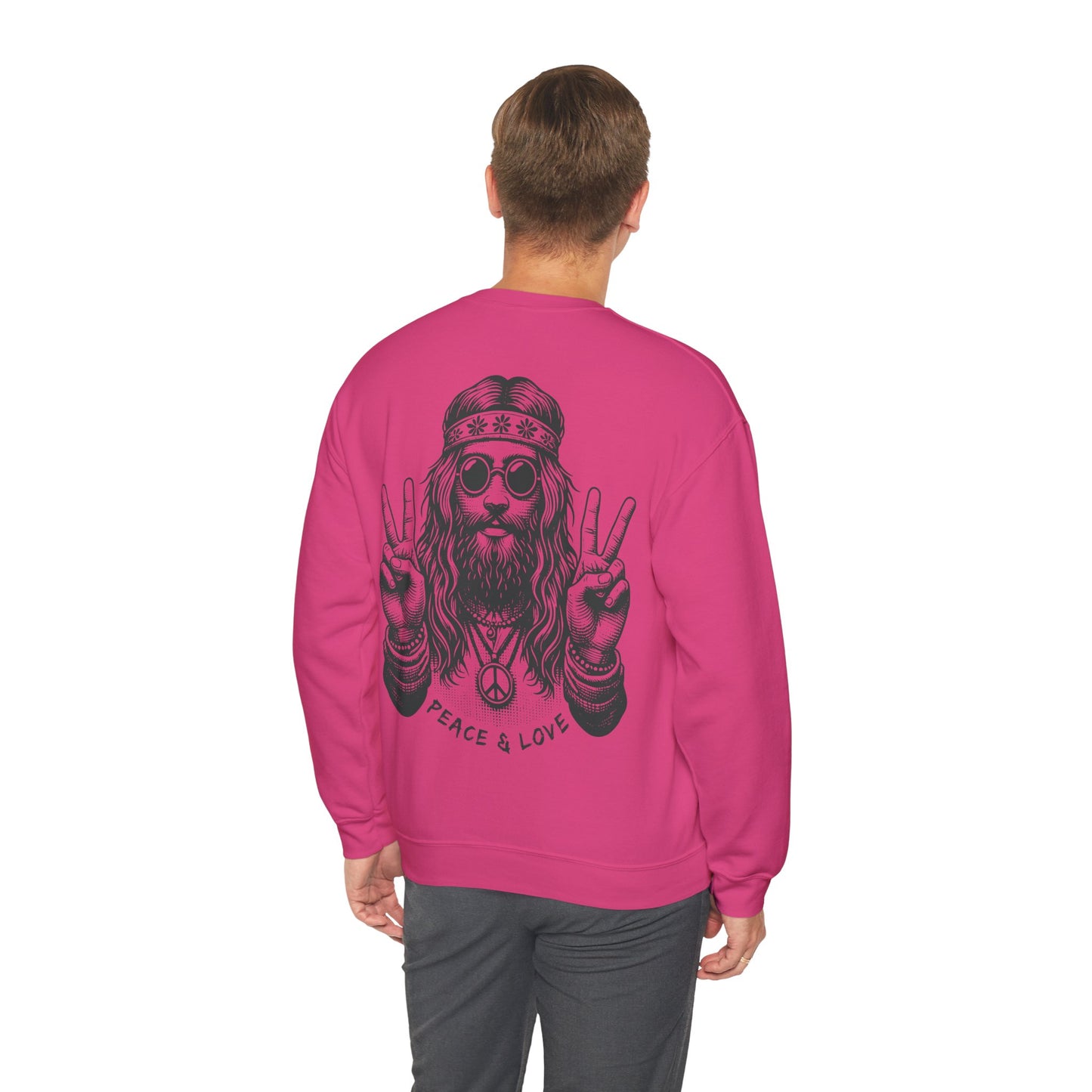 Peace & Love Crewneck Sweatshirt — Retro Vibe Peaceful Graphic