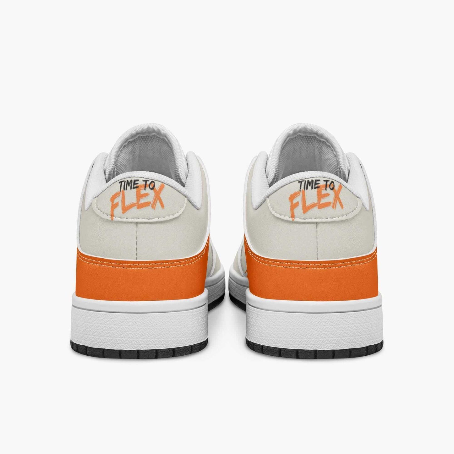 Orange Wave sneakers.