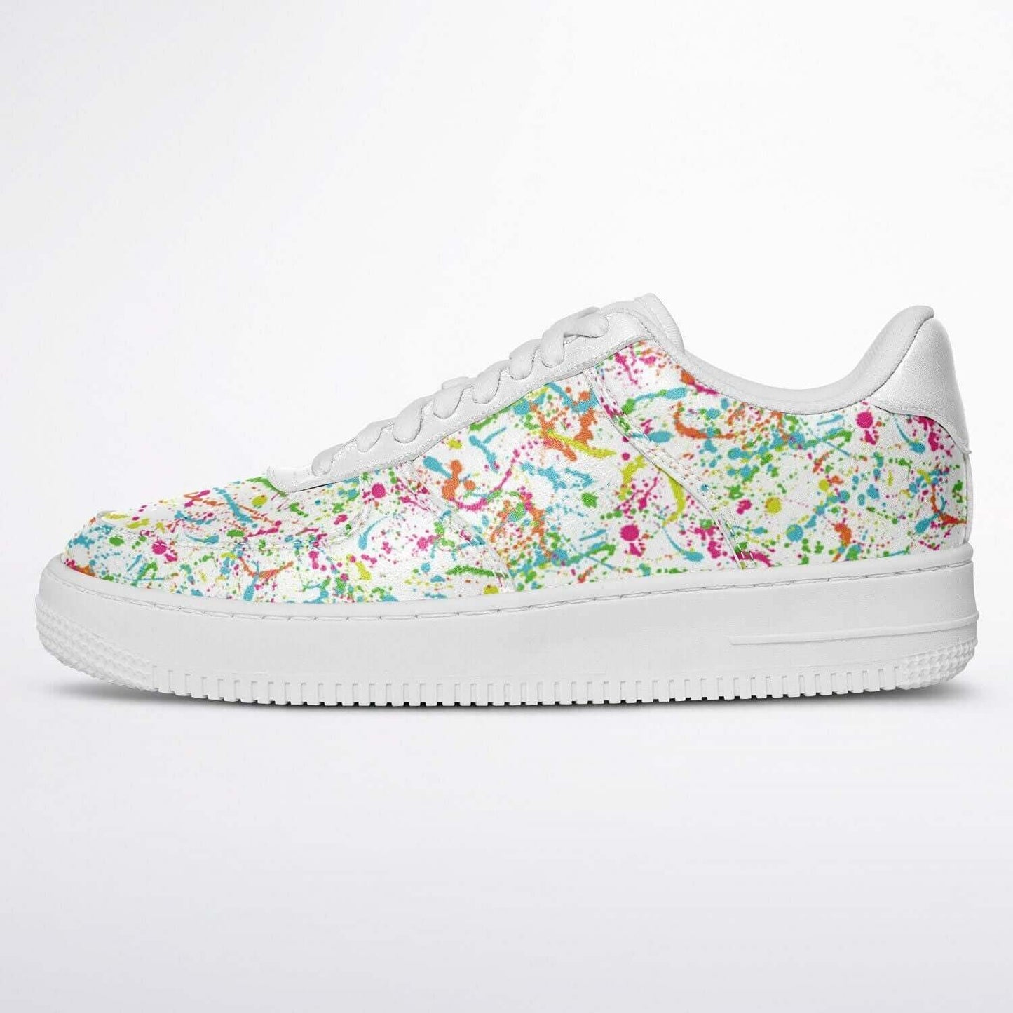The painter white sneakers.
