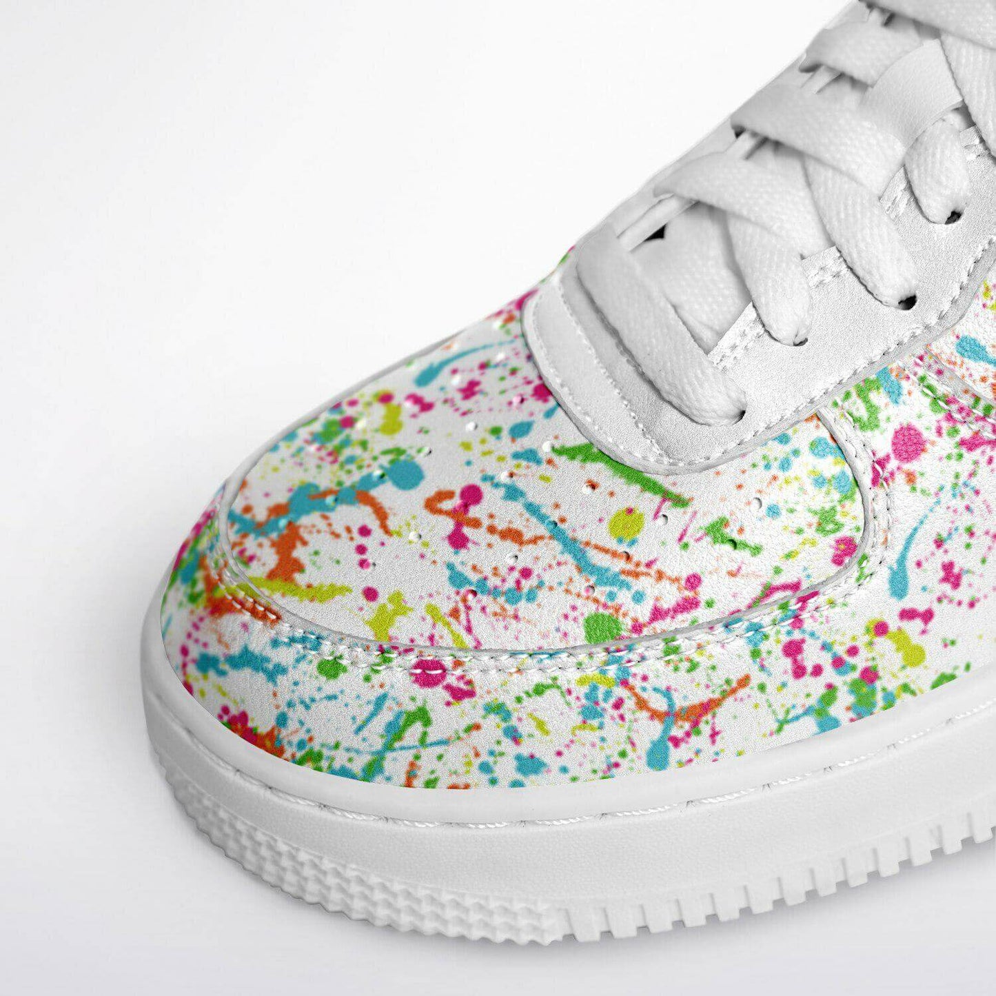 The painter white sneakers.