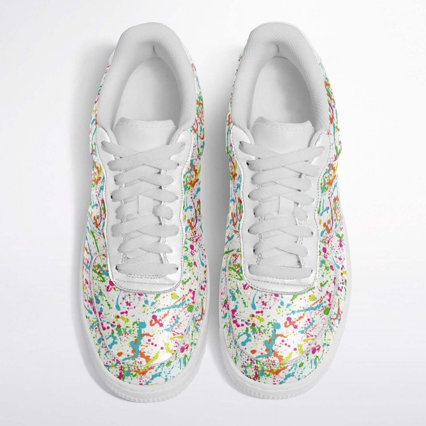 The painter white sneakers.