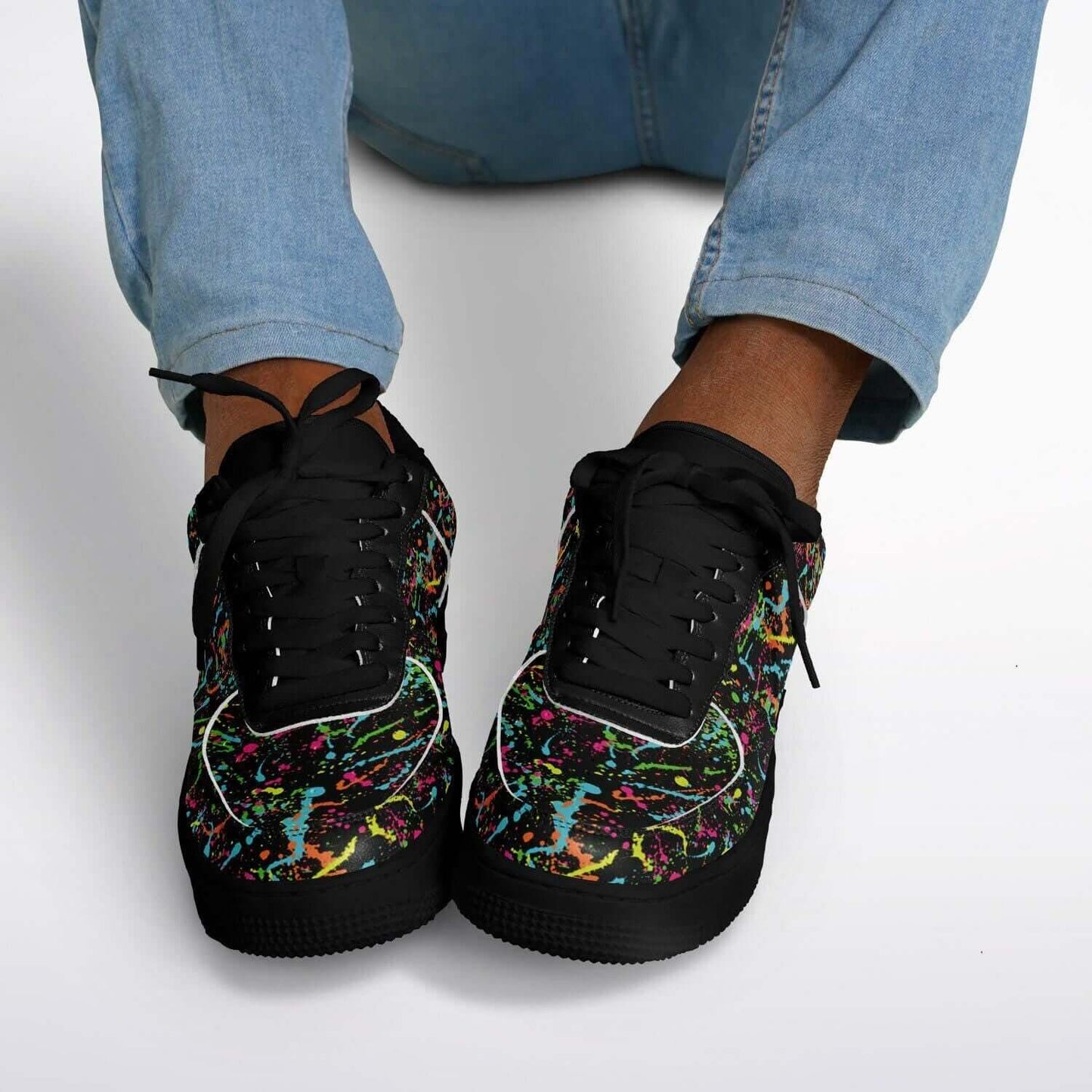 The painter black sneakers.