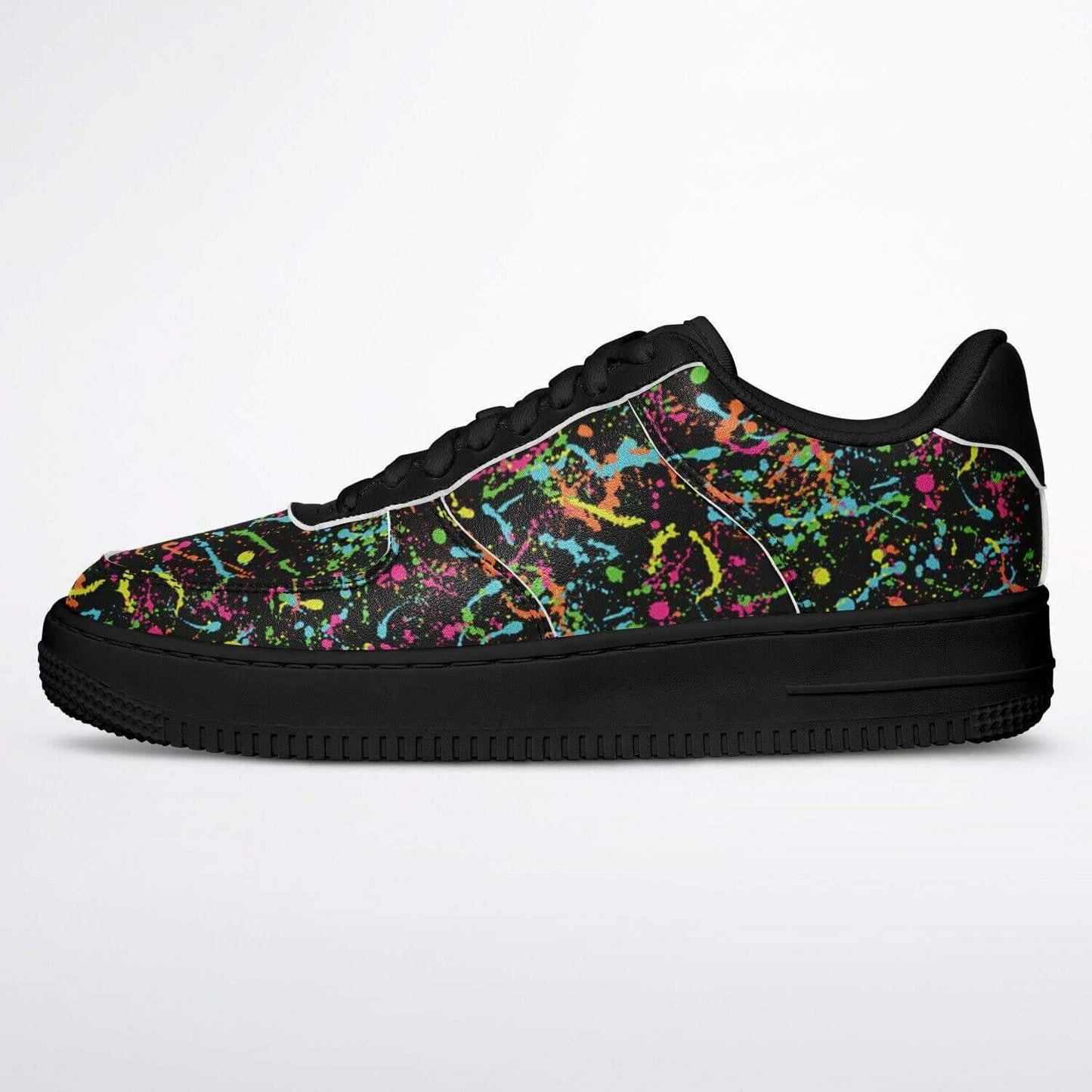 The painter black sneakers.