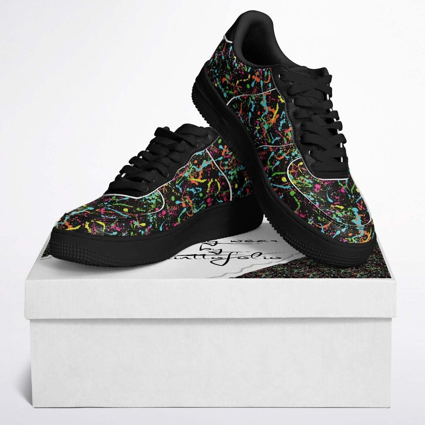 The painter black sneakers.