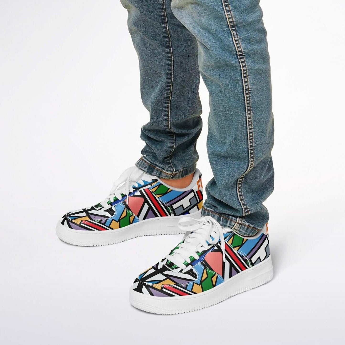 The blocks white sneakers.