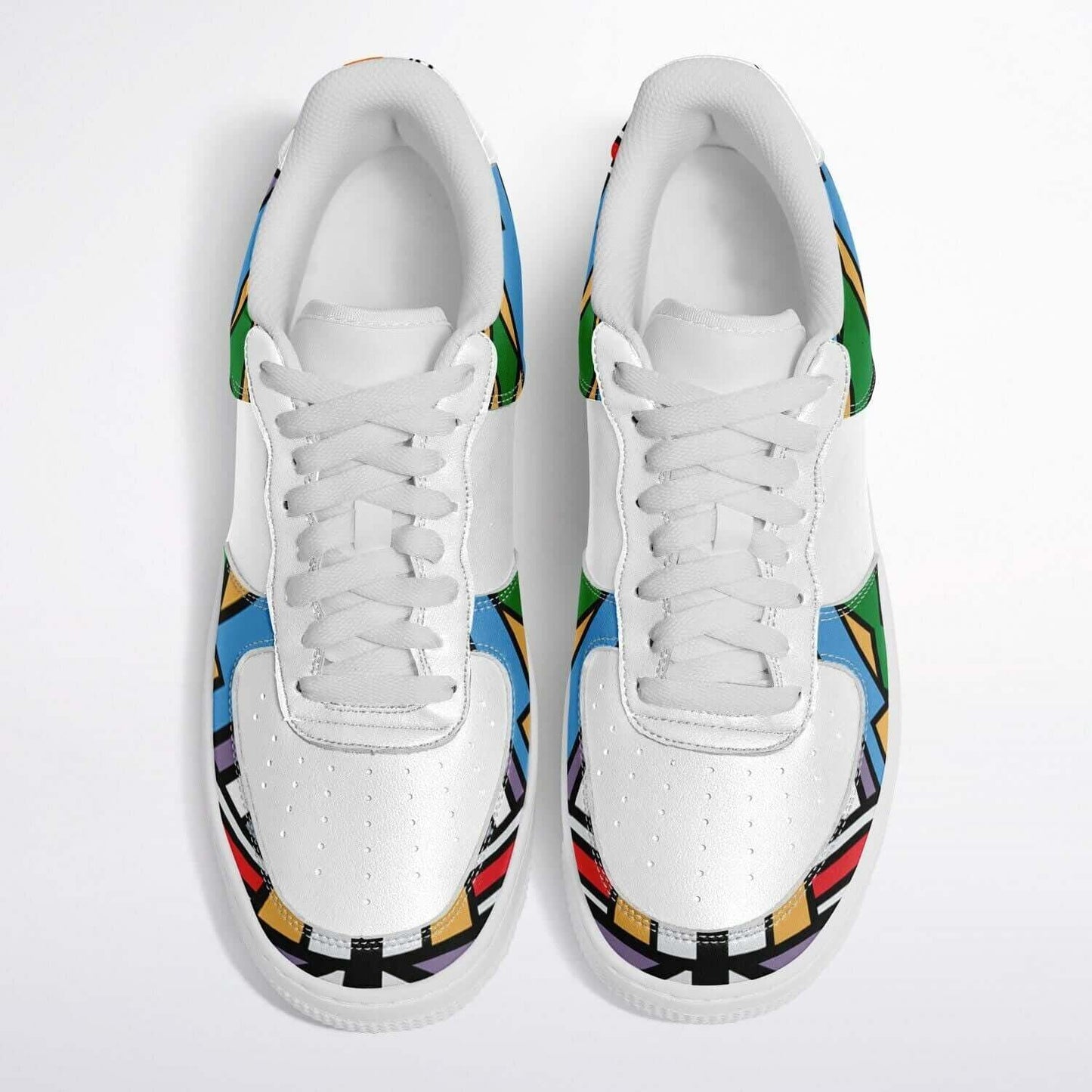 The blocks half white sneakers.