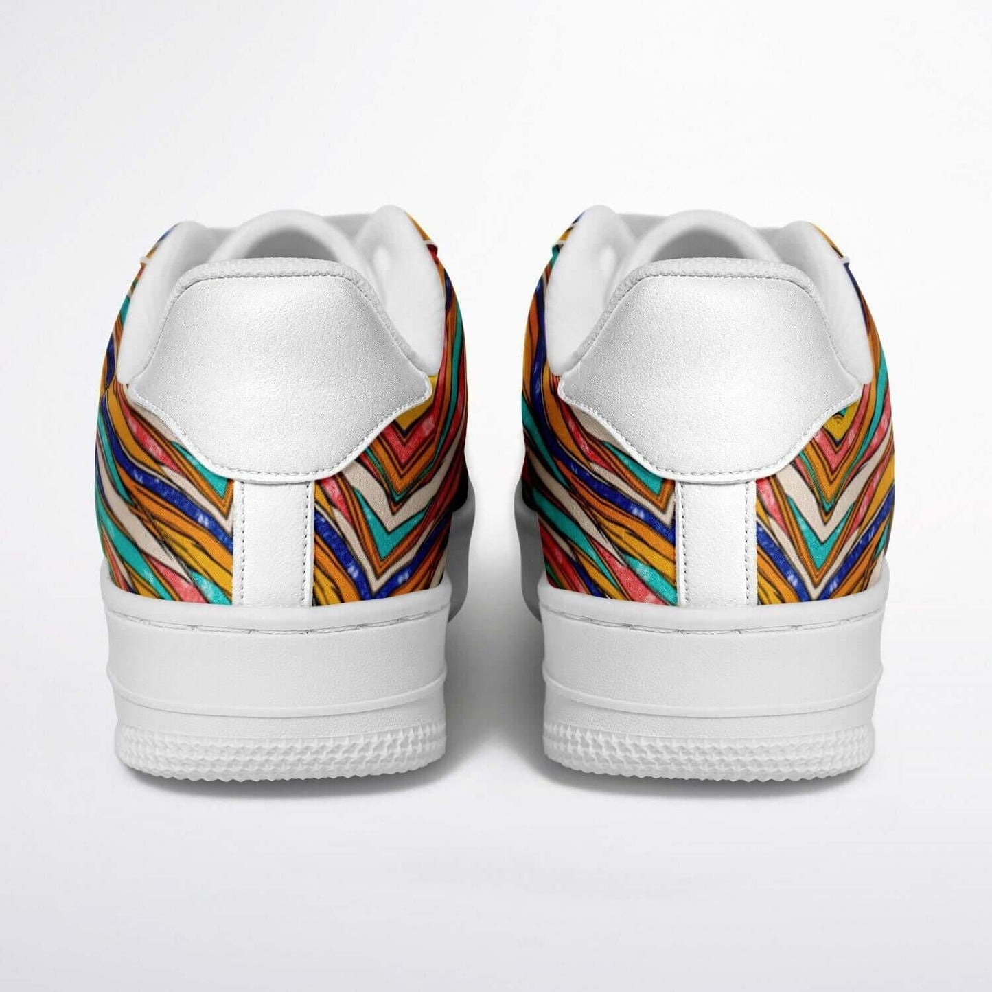 Abstract art white half sneakers.