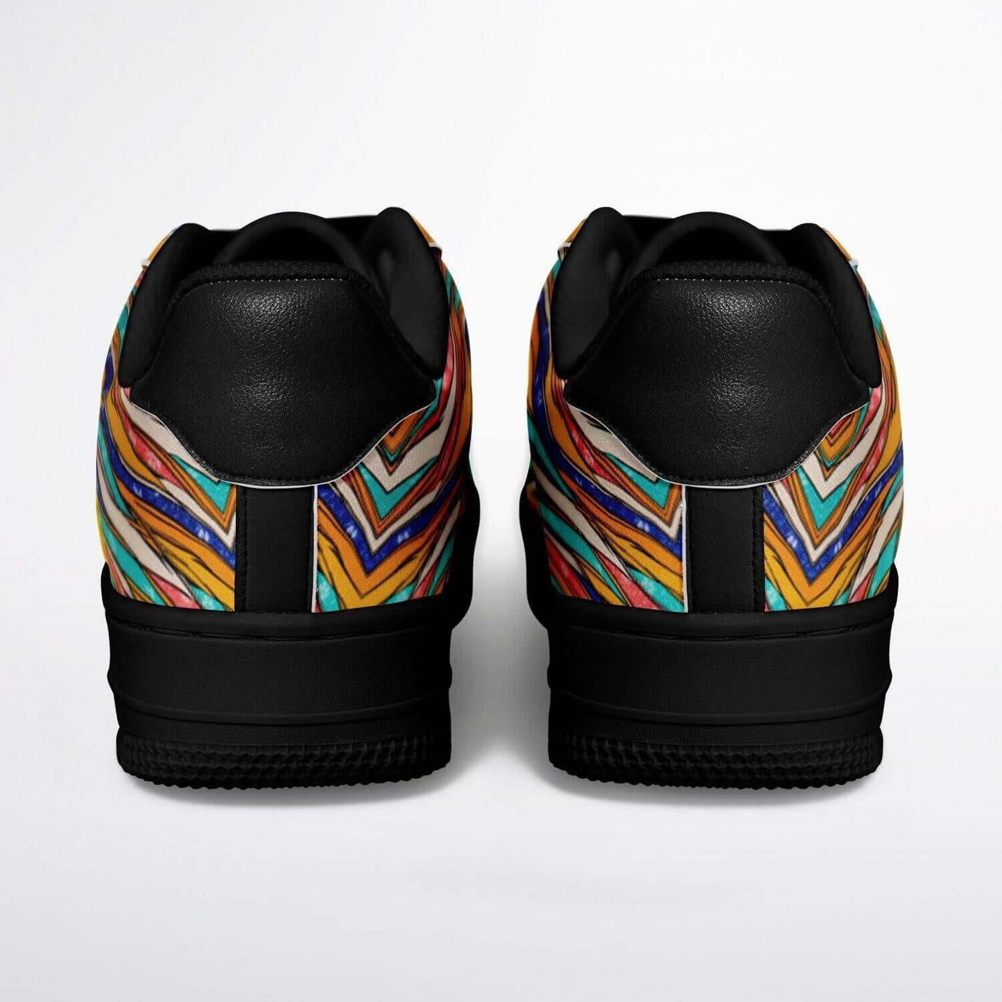 Abstract art black half sneakers.