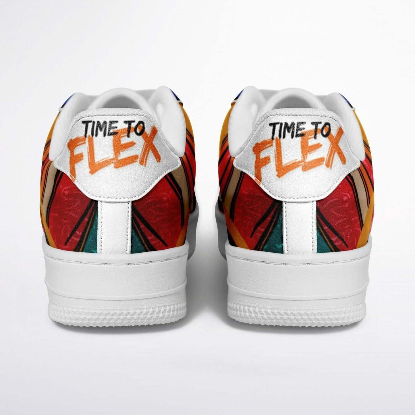 Abstract art white sneakers.