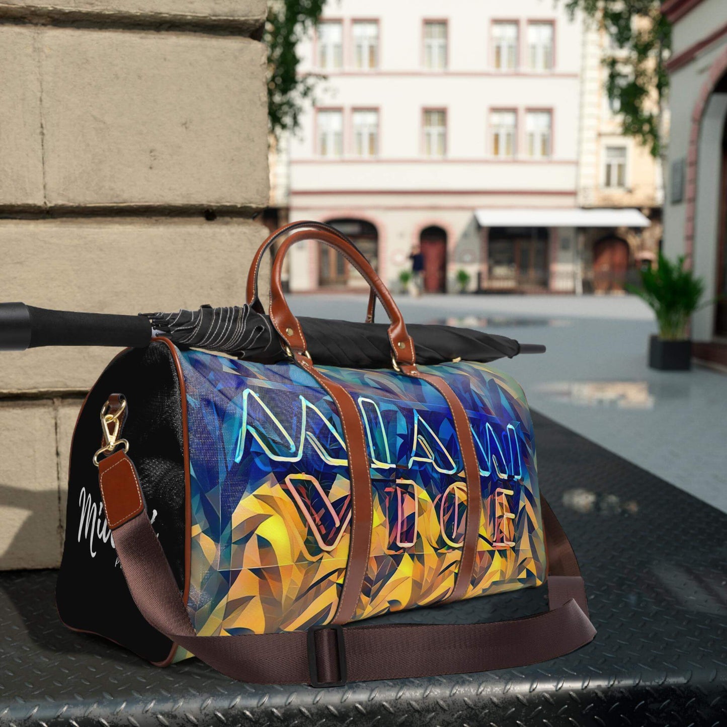 Miami sign leather bag.