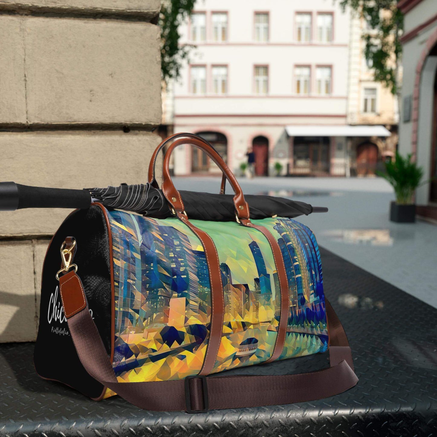 Chicago River leather bag.