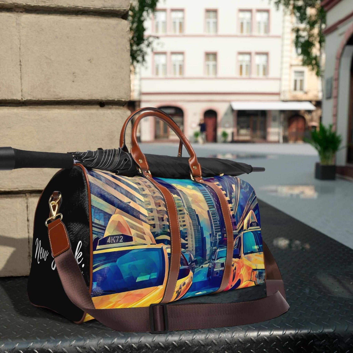 Yellow Taxi New York leather bag.
