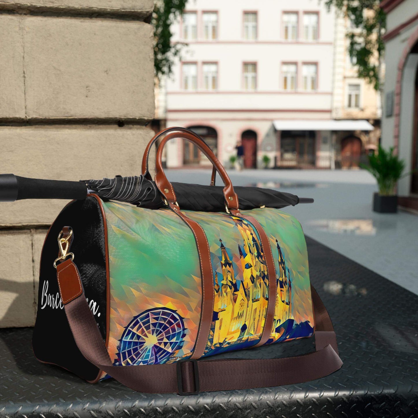 Tibidabo Barcelona leather bag.