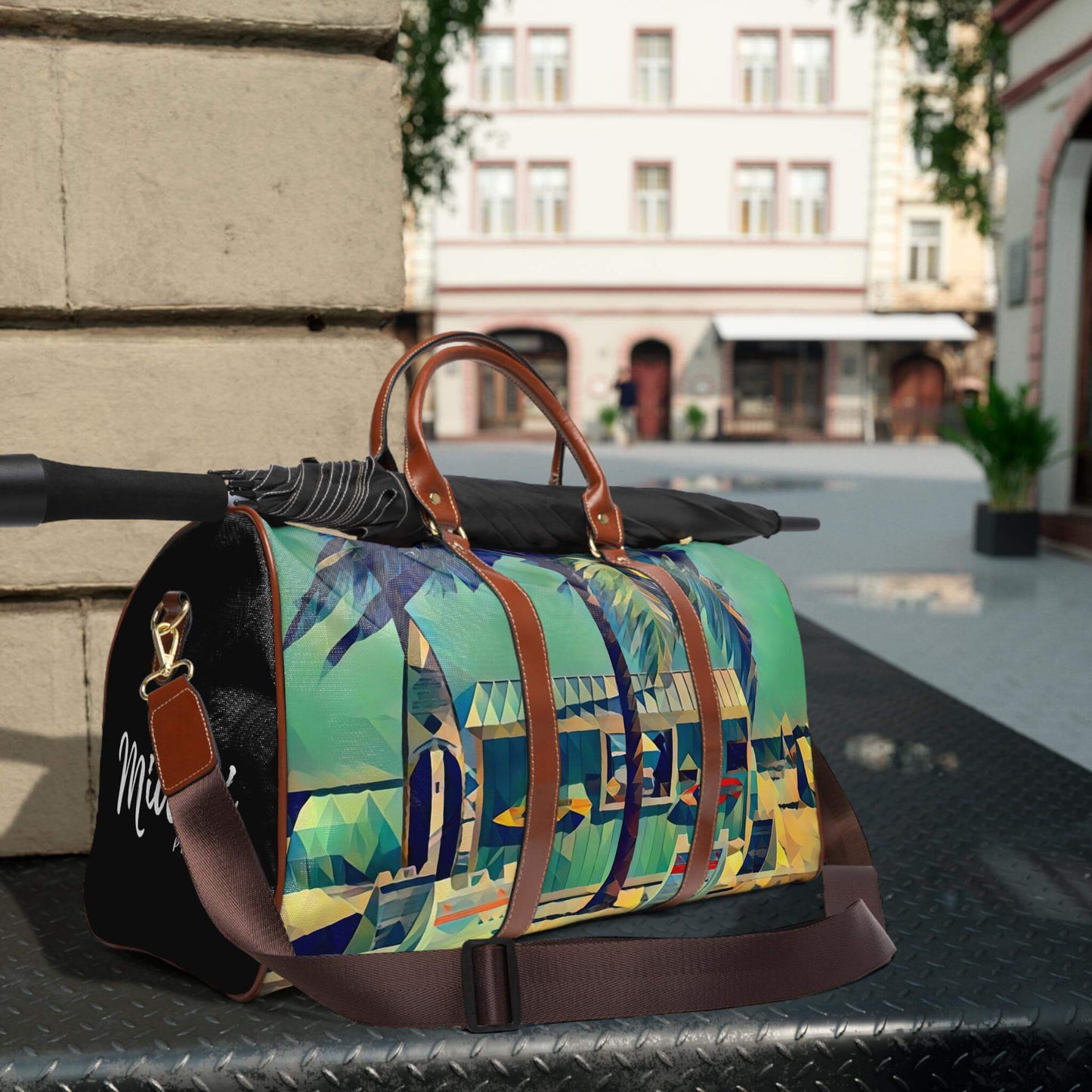 Miami Beach leather bag.