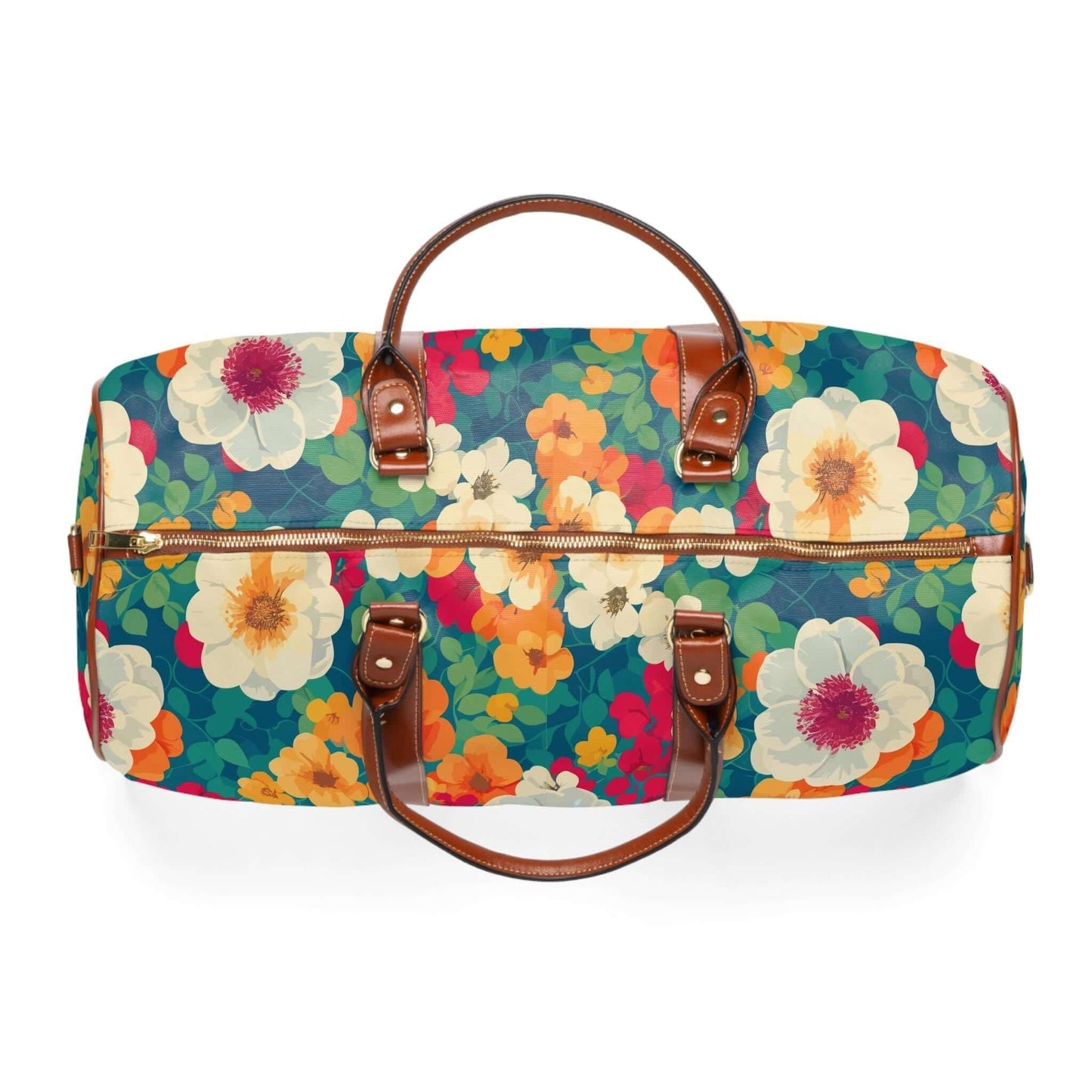 The flowers leather bag.