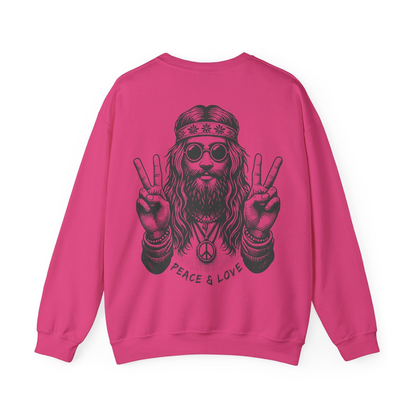 Peace & Love Crewneck Sweatshirt — Retro Vibe Peaceful Graphic