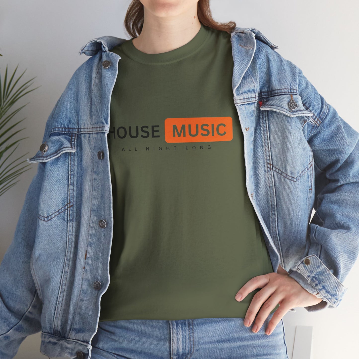 House music all night long hub T-Shirt — Unisex Heavy Cotton Tee