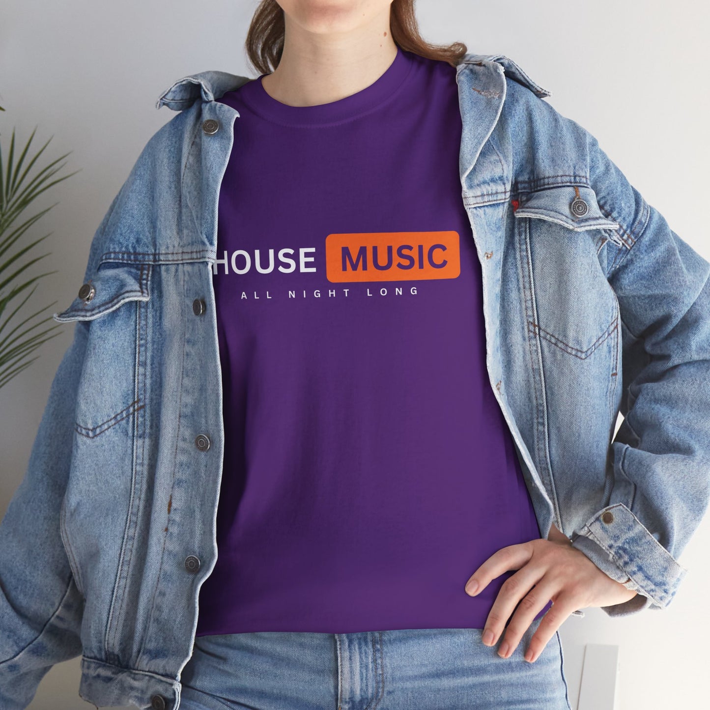 House music all night long hub T-Shirt — Unisex Heavy Cotton Tee