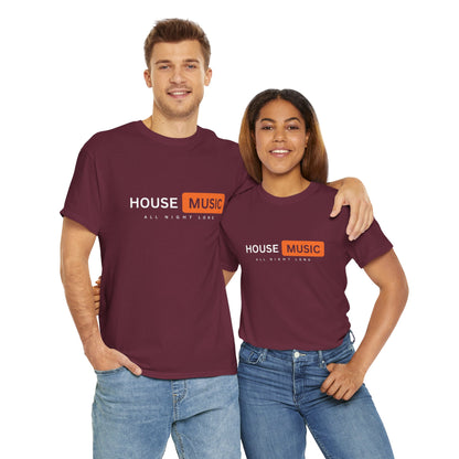 House music all night long hub T-Shirt — Unisex Heavy Cotton Tee