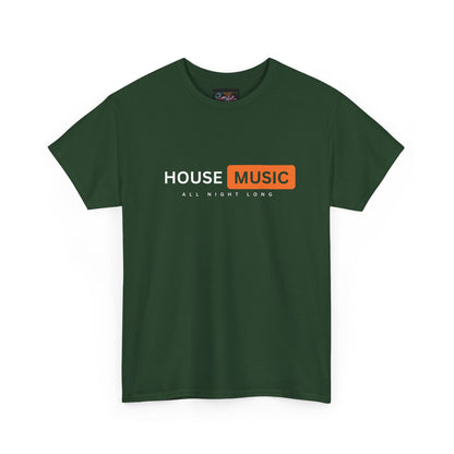 House music all night long hub T-Shirt — Unisex Heavy Cotton Tee
