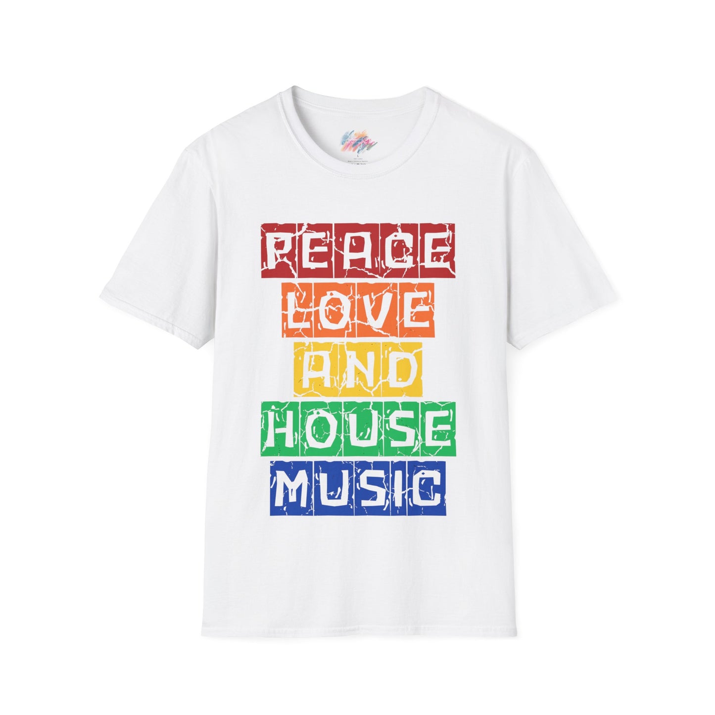 House music - Peace love - Unisex Softstyle T-Shirt