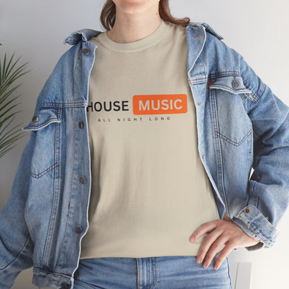 House music all night long hub T-Shirt — Unisex Heavy Cotton Tee