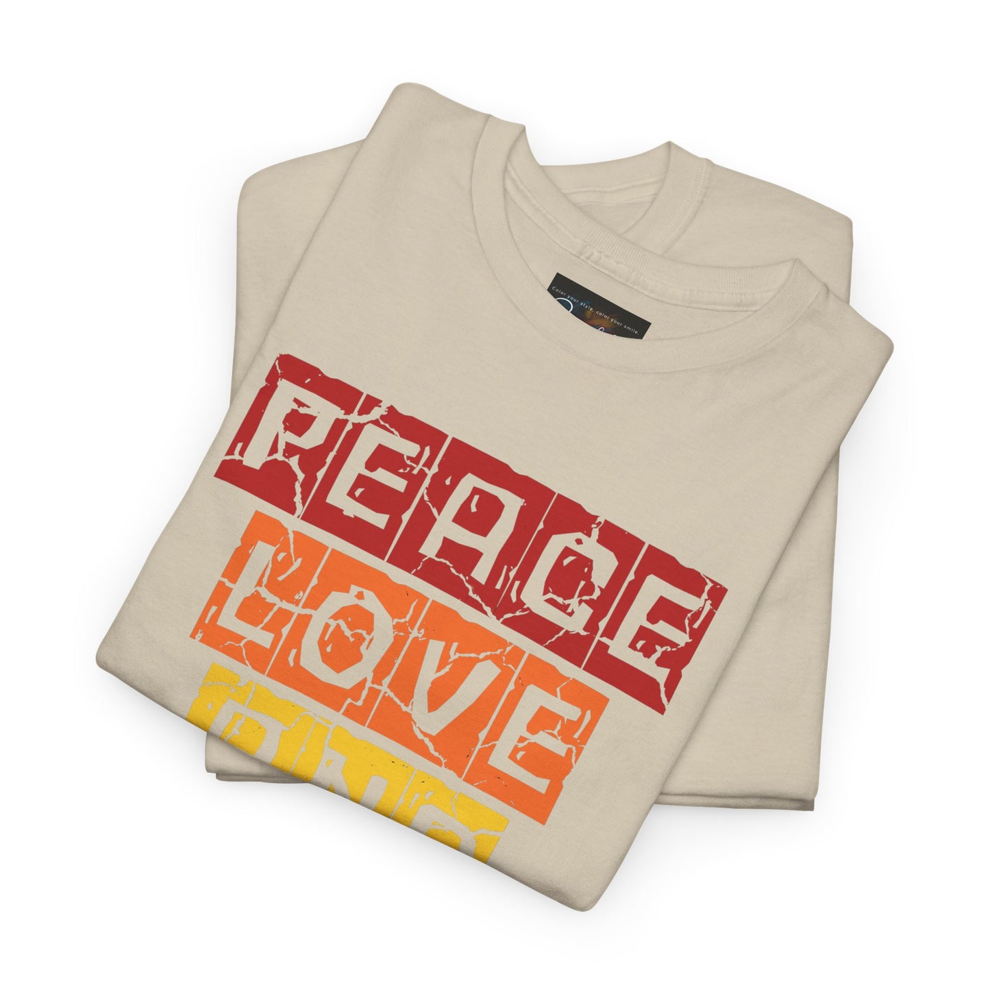 Peace Love and House Music T-Shirt — Unisex Heavy Cotton Tee