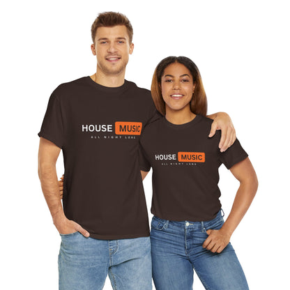 House music all night long hub T-Shirt — Unisex Heavy Cotton Tee