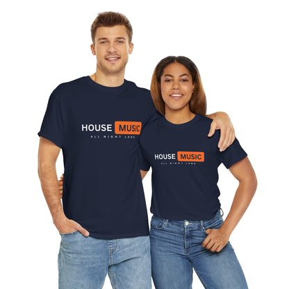 House music all night long hub T-Shirt — Unisex Heavy Cotton Tee