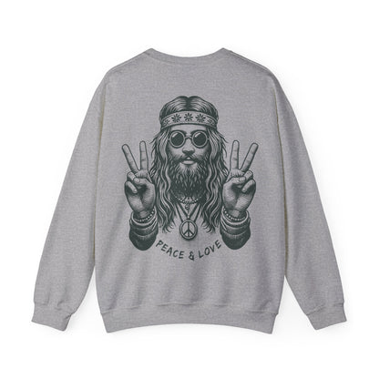 Peace & Love Crewneck Sweatshirt — Retro Vibe Peaceful Graphic