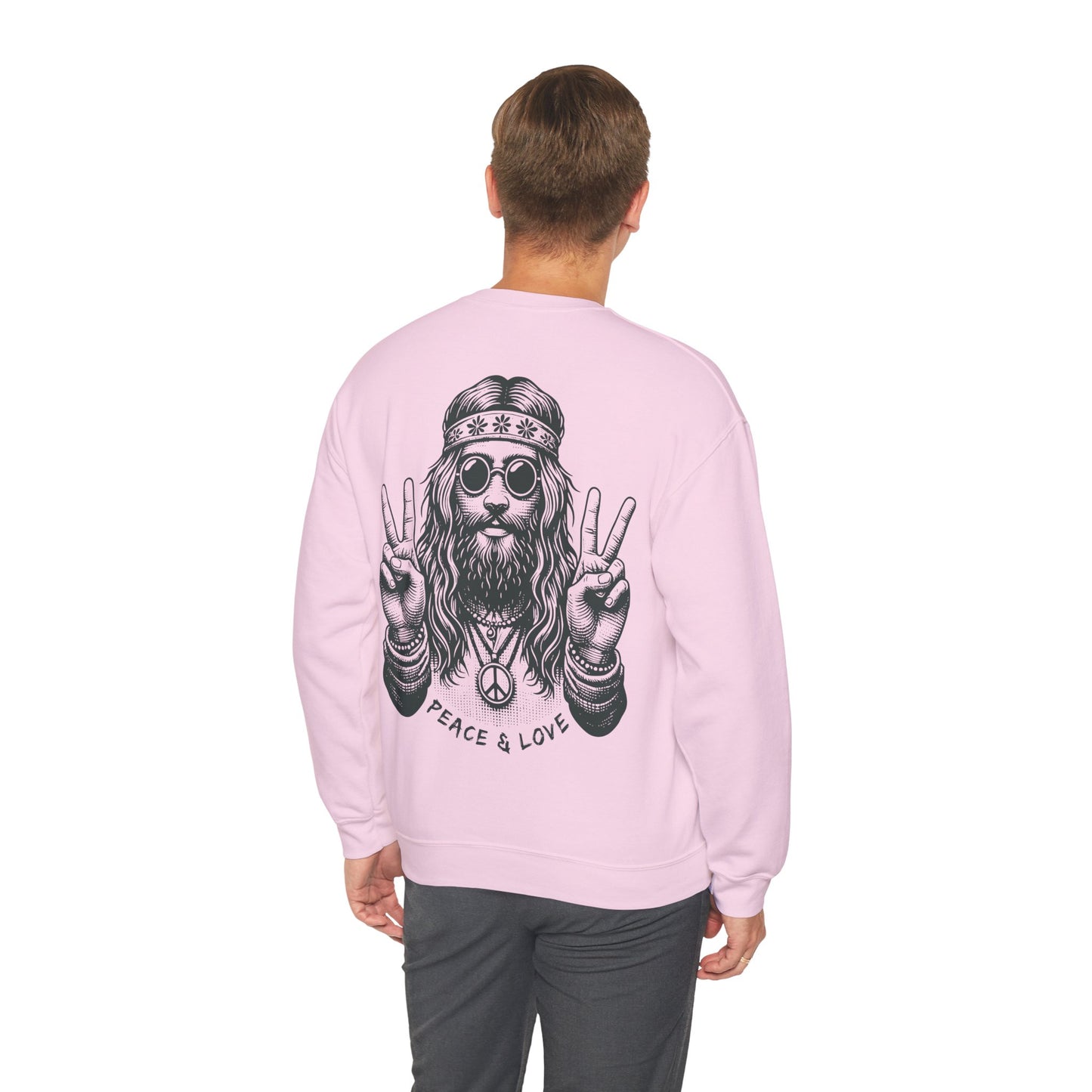 Peace & Love Crewneck Sweatshirt — Retro Vibe Peaceful Graphic