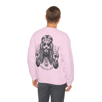 Peace & Love Crewneck Sweatshirt — Retro Vibe Peaceful Graphic