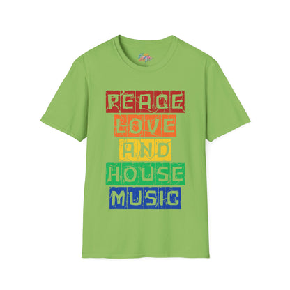 House music - Peace love - Unisex Softstyle T-Shirt