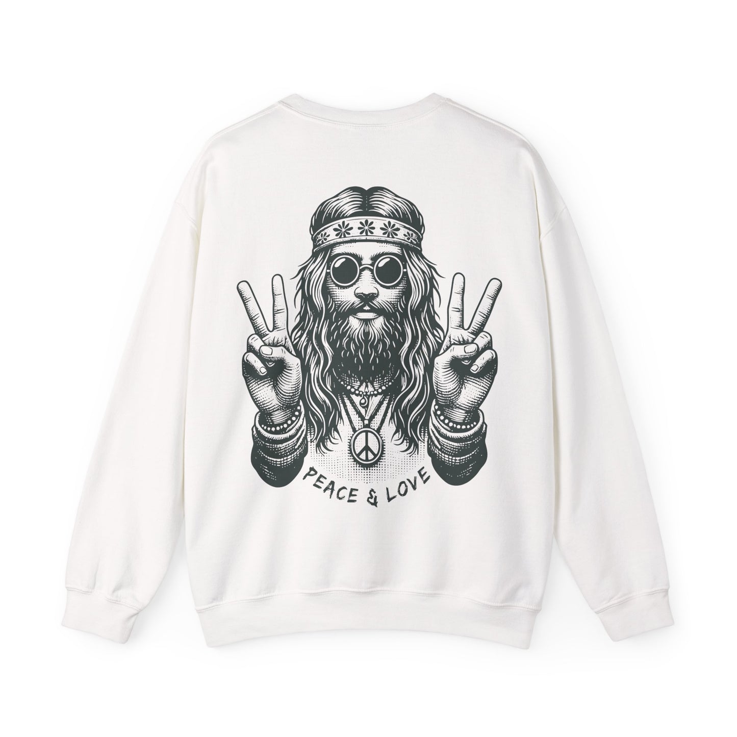 Peace & Love Crewneck Sweatshirt — Retro Vibe Peaceful Graphic