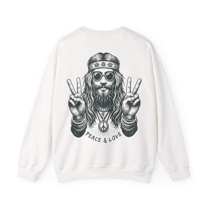 Peace & Love Crewneck Sweatshirt — Retro Vibe Peaceful Graphic