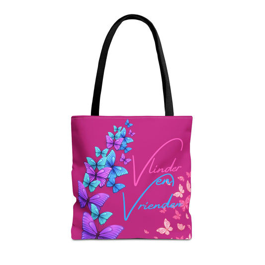 Tote Bag vlinder en vrienden pink
