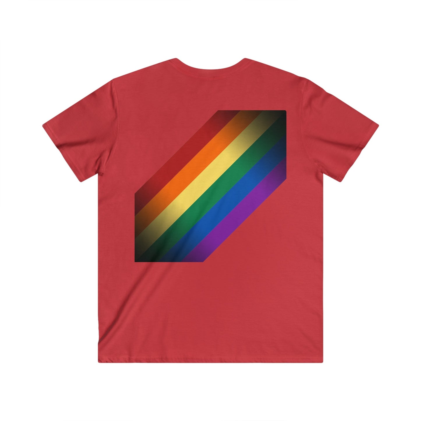 Gaylife - rainbow - Fitted V-Neck Short Sleeve Tee - 8