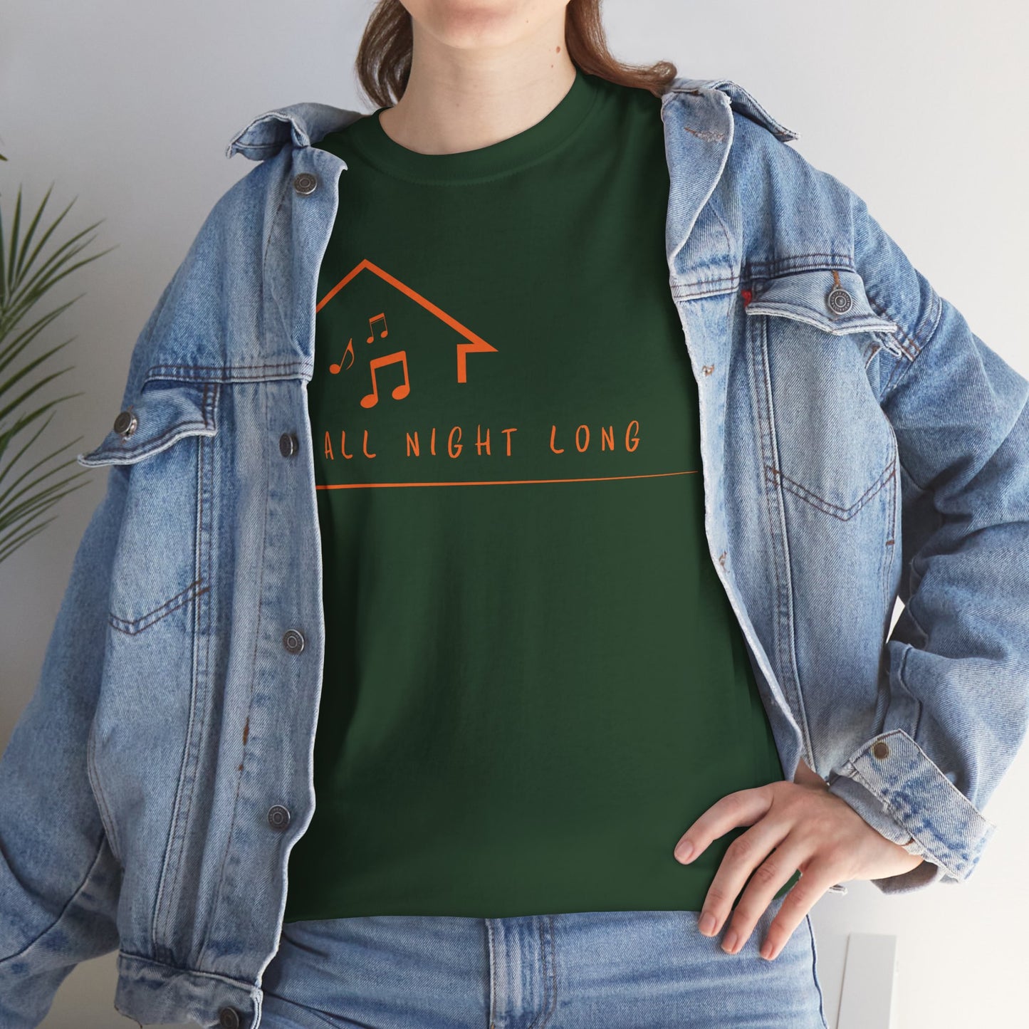 House music all night long T-Shirt — Unisex Heavy Cotton Tee