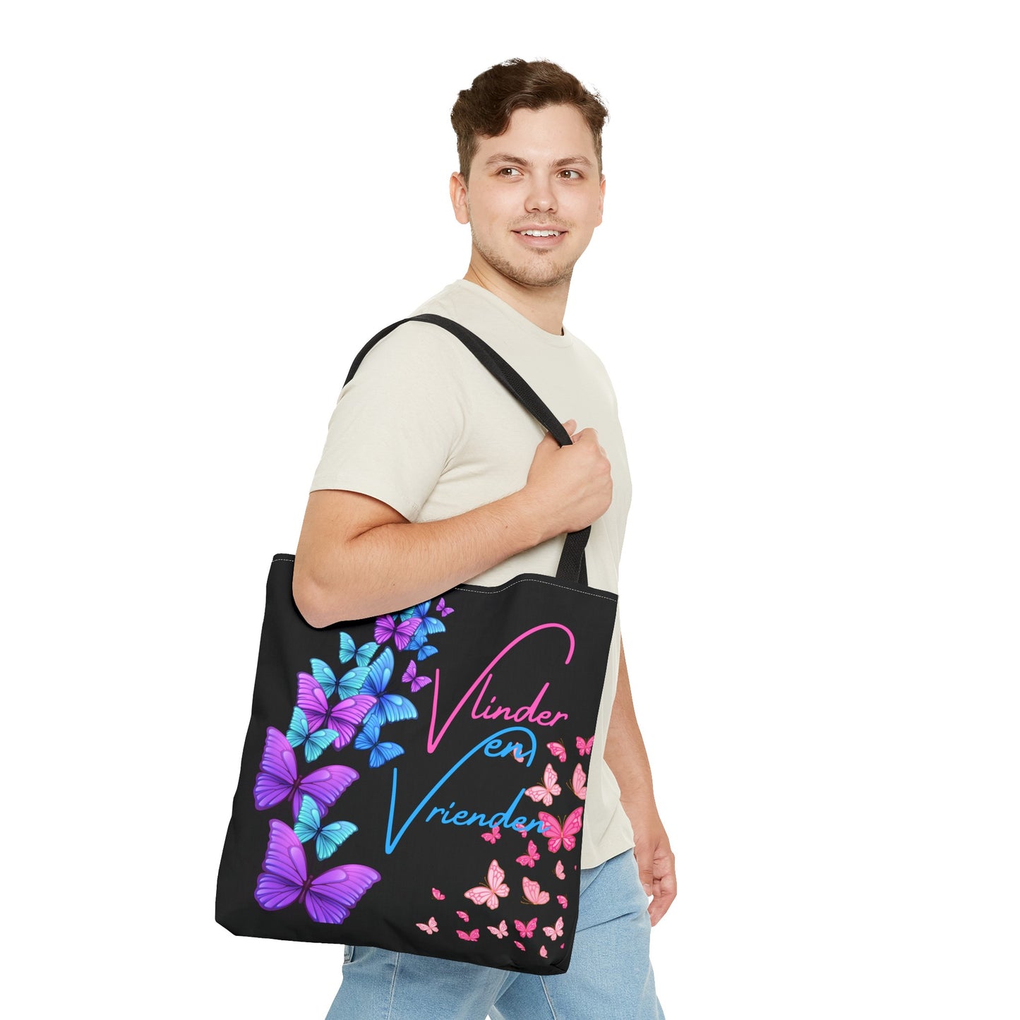 Gaylife - vriend en vlinders - black - Tote Bag