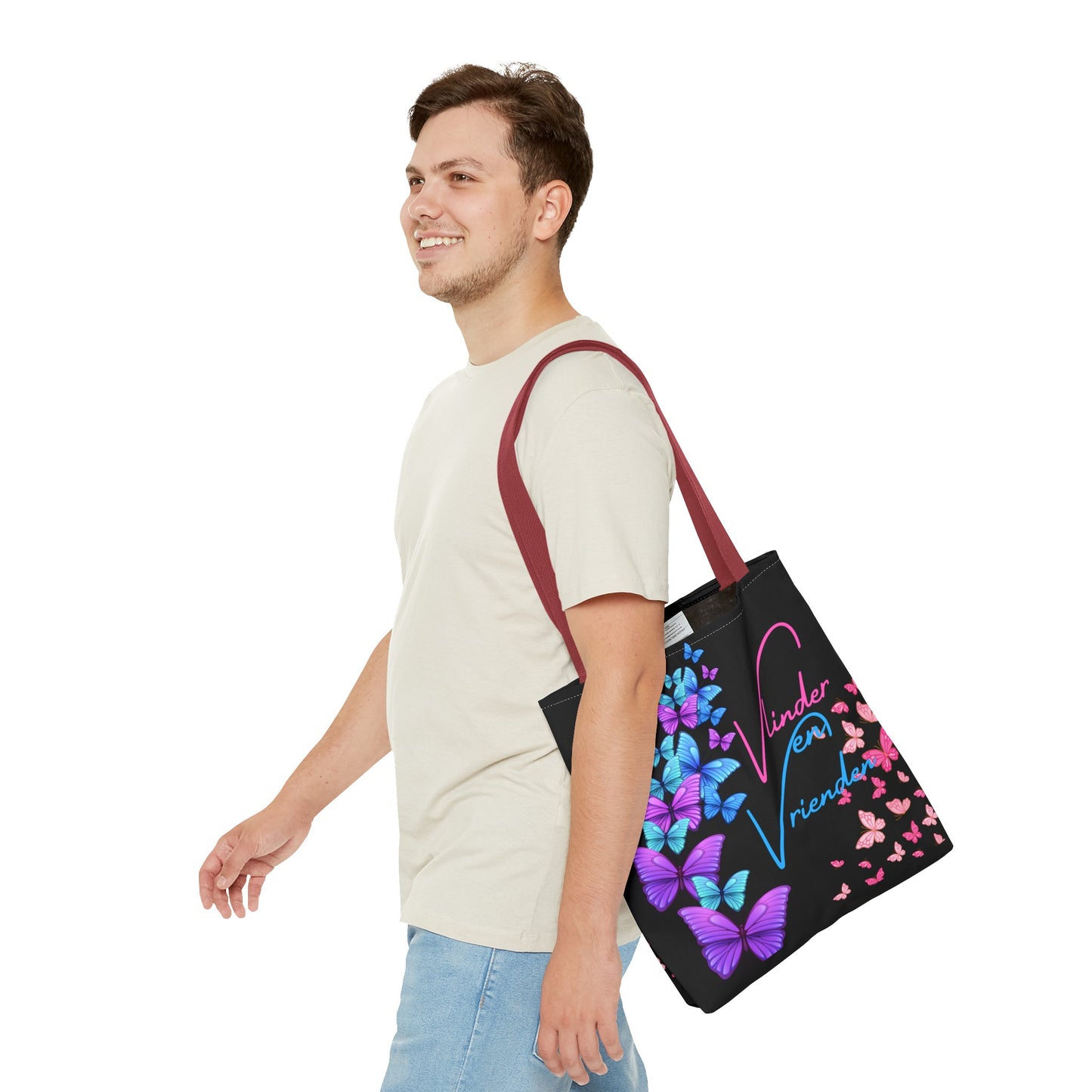 Gaylife - vriend en vlinders - black - Tote Bag