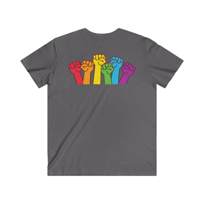 Gaylife - Fist - Fitted V-Neck Short Sleeve Tee - 10