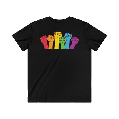 Gaylife - Fist - Fitted V-Neck Short Sleeve Tee - 10