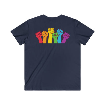 Gaylife - Fist - Fitted V-Neck Short Sleeve Tee - 10