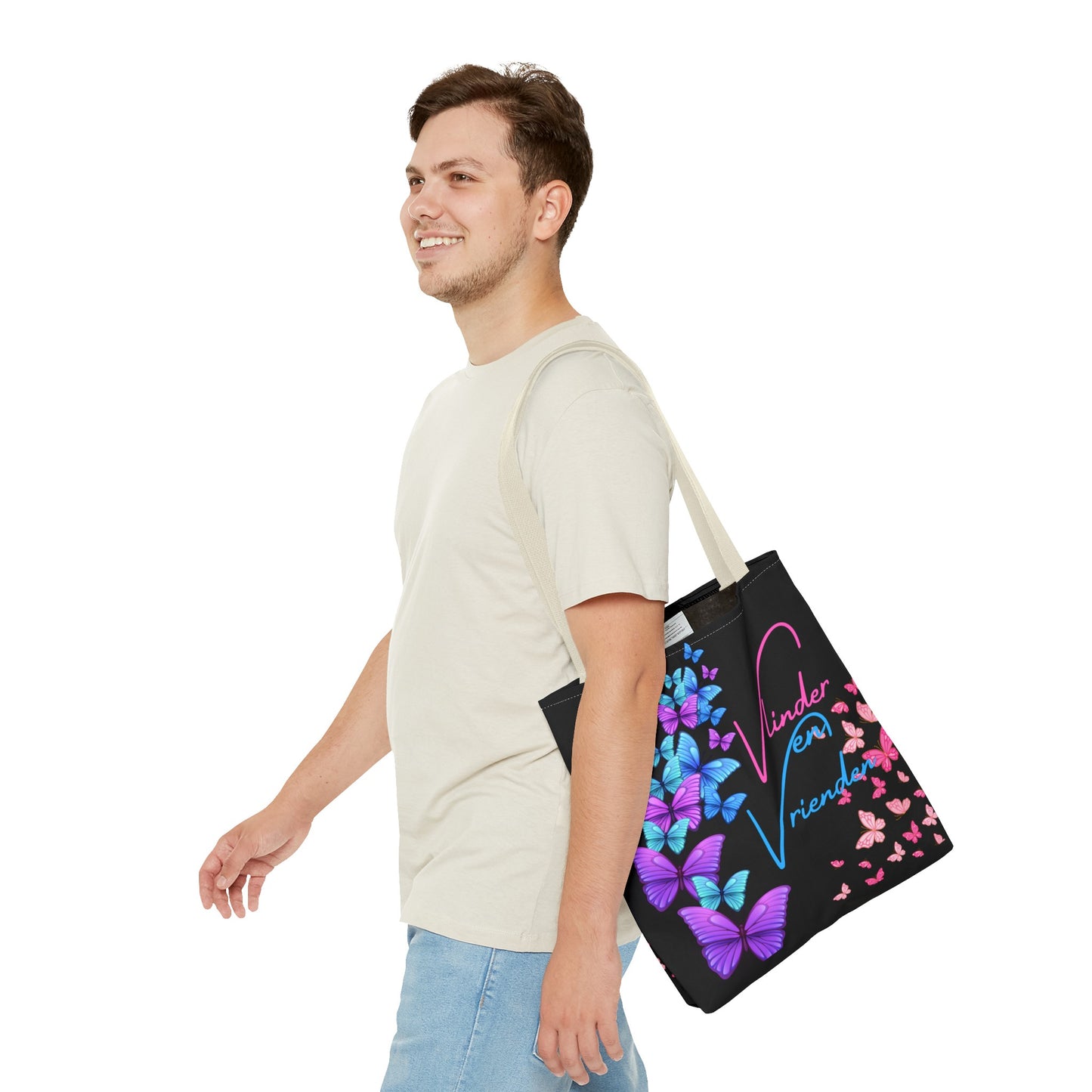 Gaylife - vriend en vlinders - black - Tote Bag