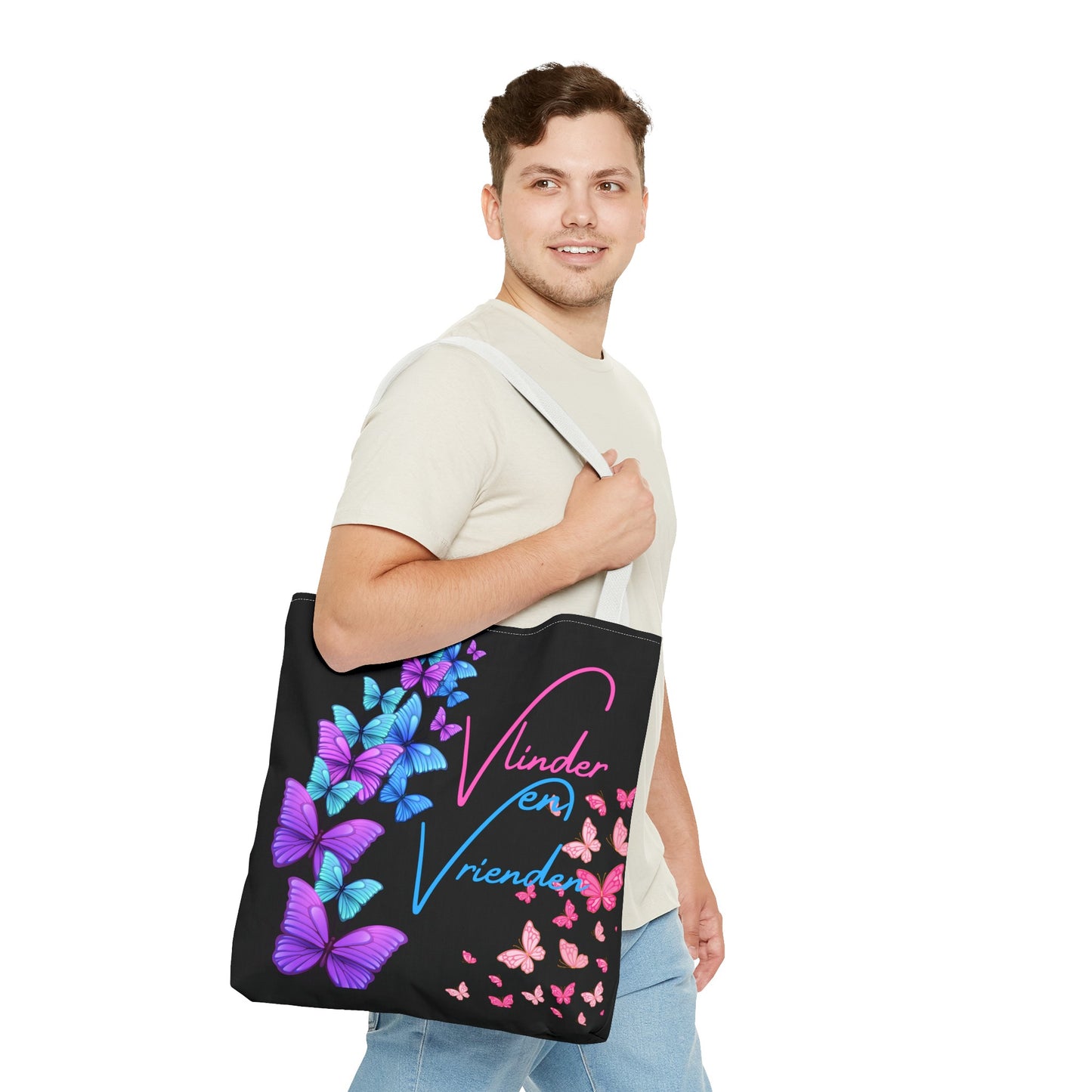 Gaylife - vriend en vlinders - black - Tote Bag