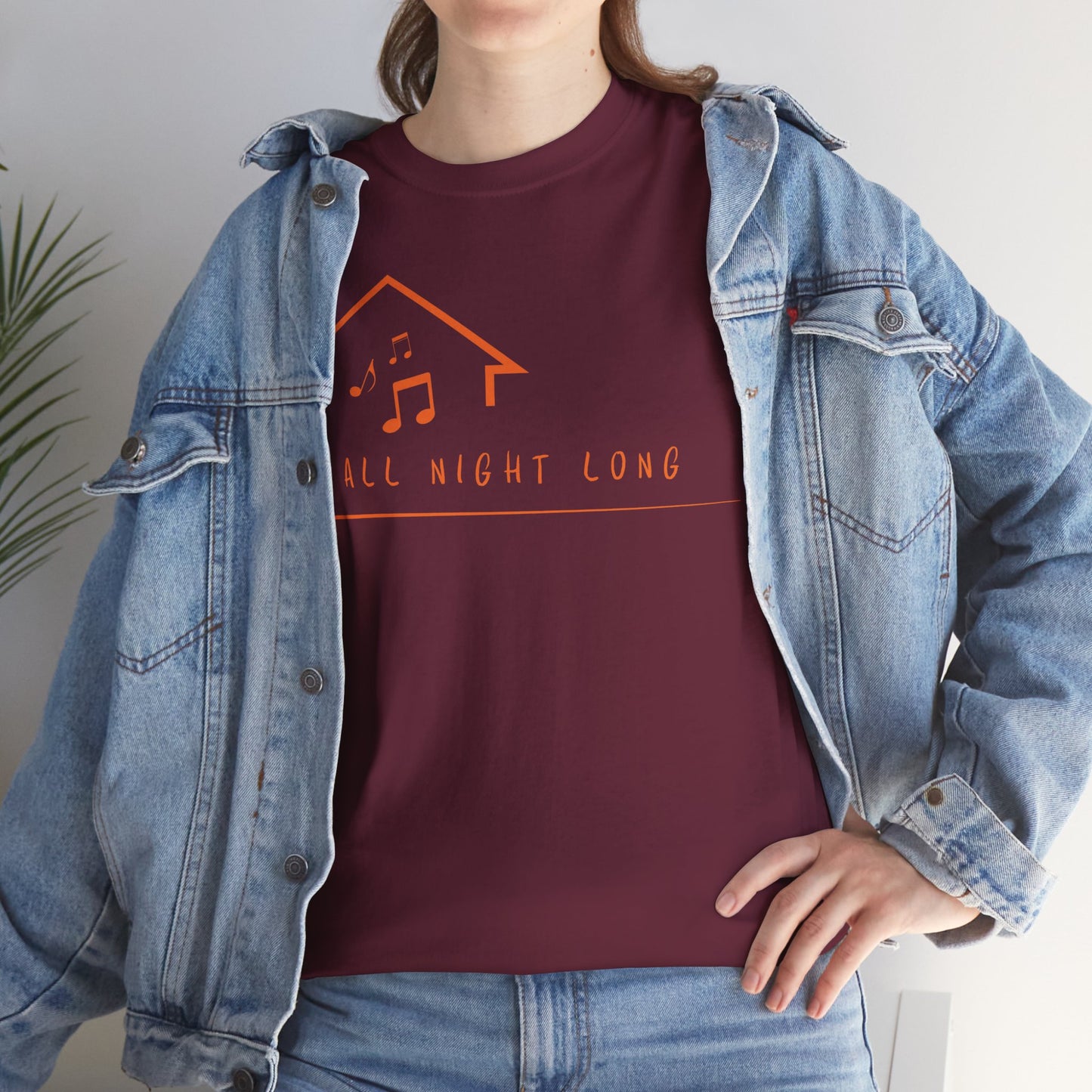 House music all night long T-Shirt — Unisex Heavy Cotton Tee