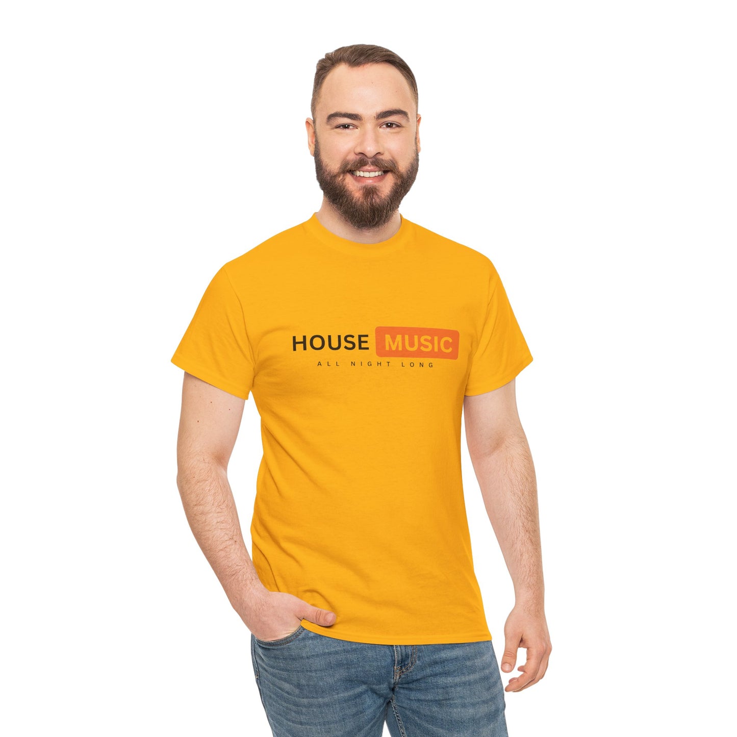 House music all night long hub T-Shirt — Unisex Heavy Cotton Tee