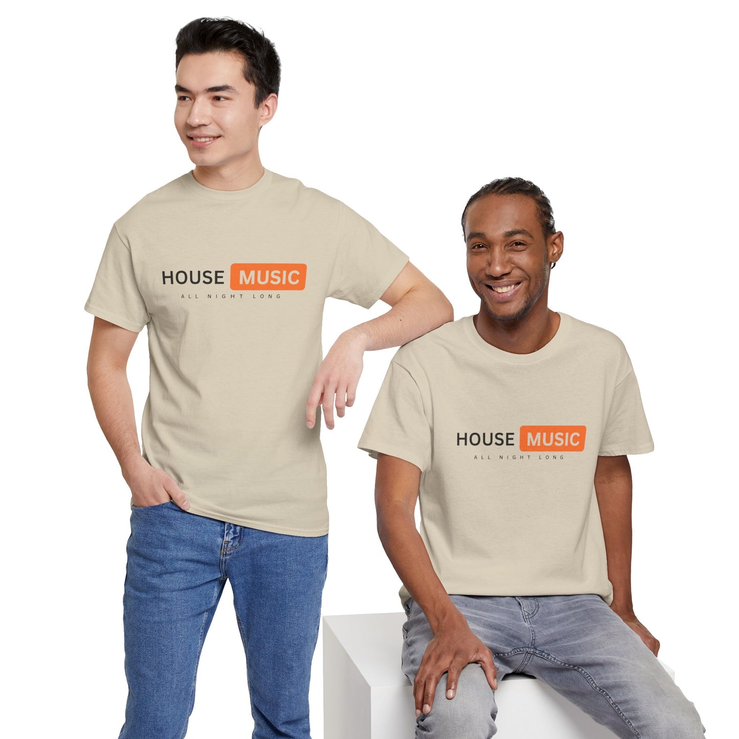 House music all night long hub T-Shirt — Unisex Heavy Cotton Tee