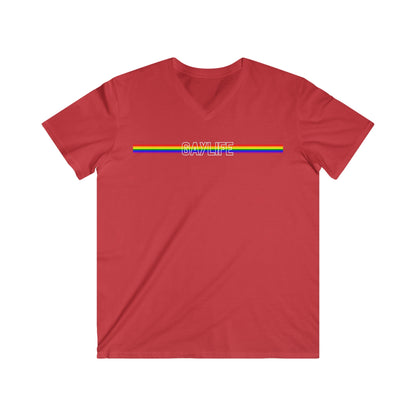 Gaylife - rainbow - Fitted V-Neck Short Sleeve Tee - 8